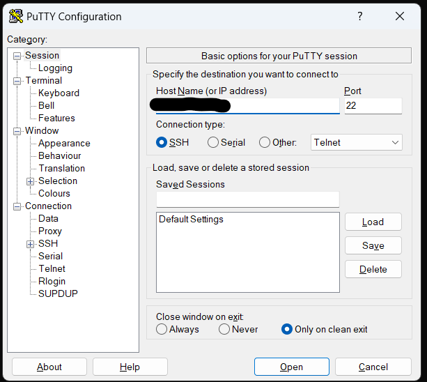 PuTTY Config Image